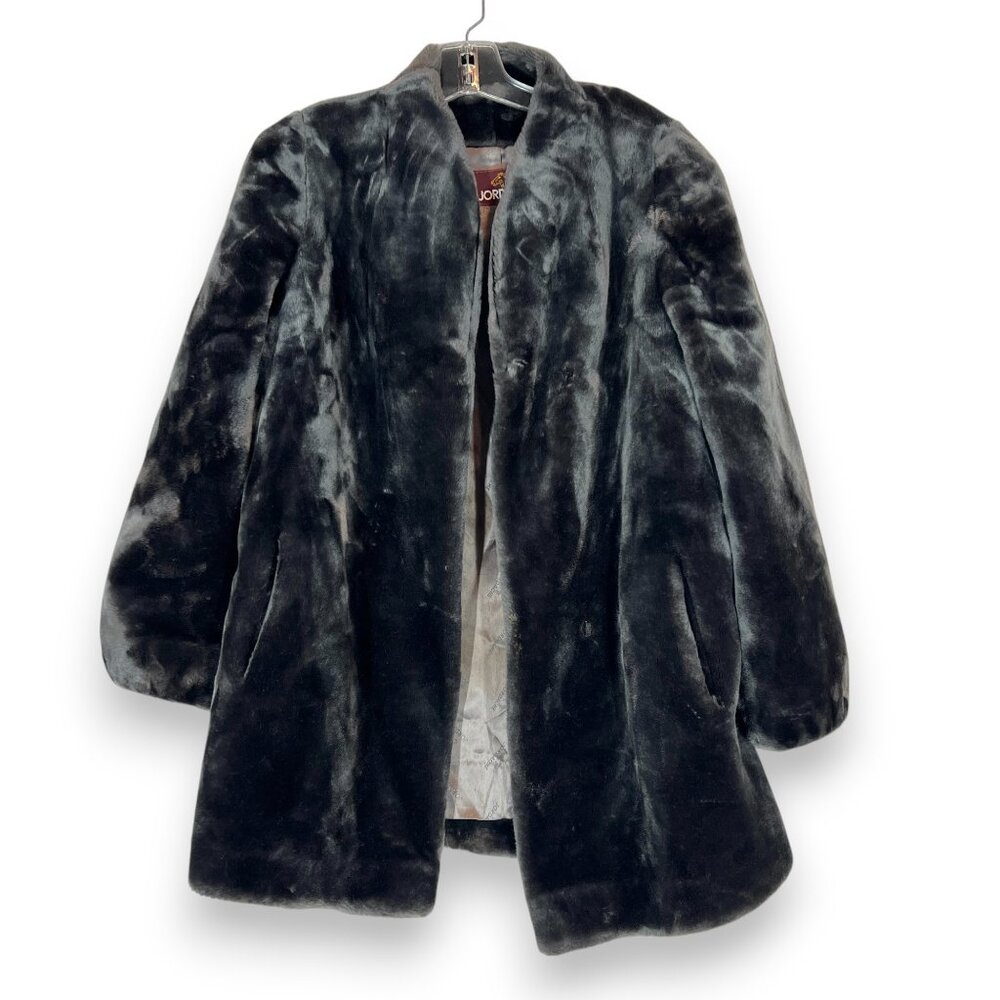 Vintage Black Faux Fur Coat